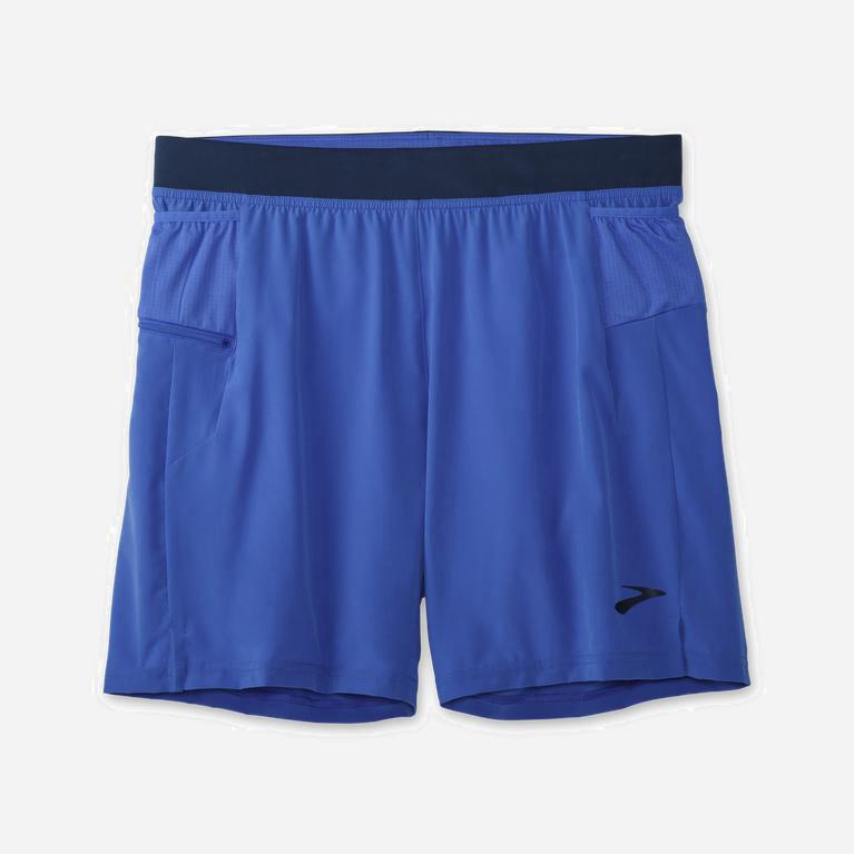 Brooks Sherpa 7 2-In-1 Australia - Men's Running Shorts - Bluetiful/Indigo Rush/Navy (642398-SAE)